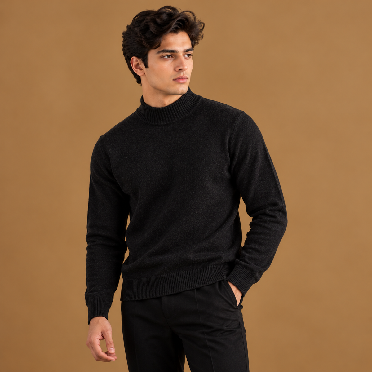 Signature Black Fine-Knit Sweater