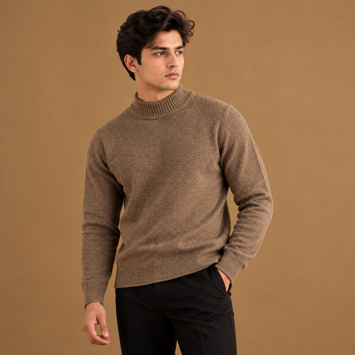Earth-Toned Textured Knitwear