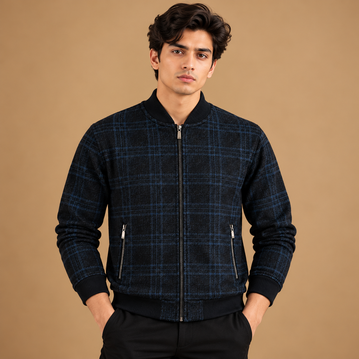 Classic Plaid Bomber Jacket
