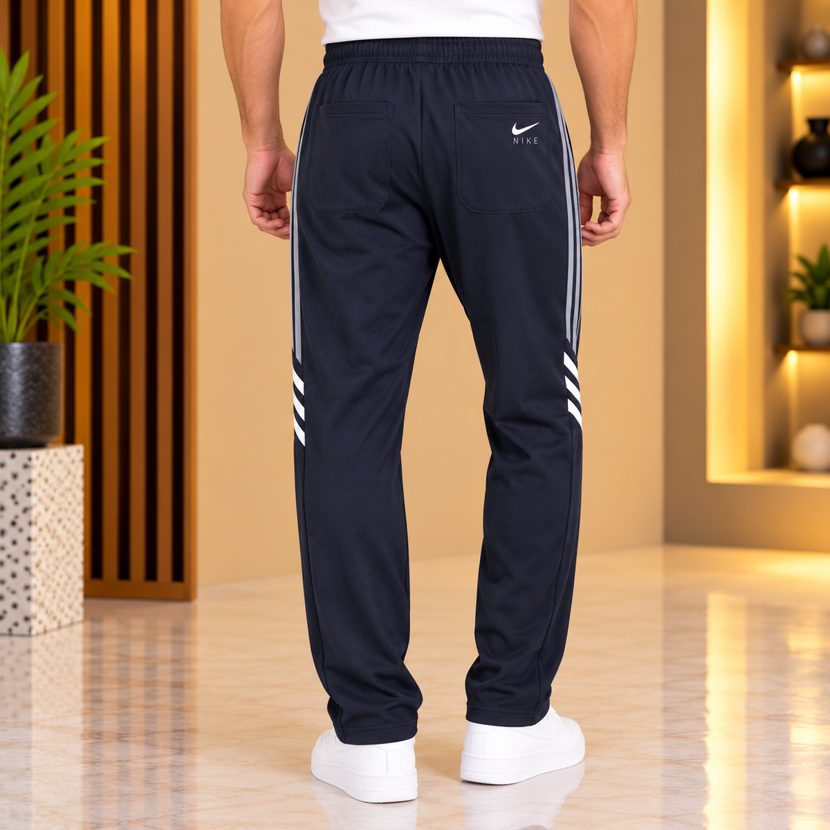 Signature Tapered Navy Track Pants