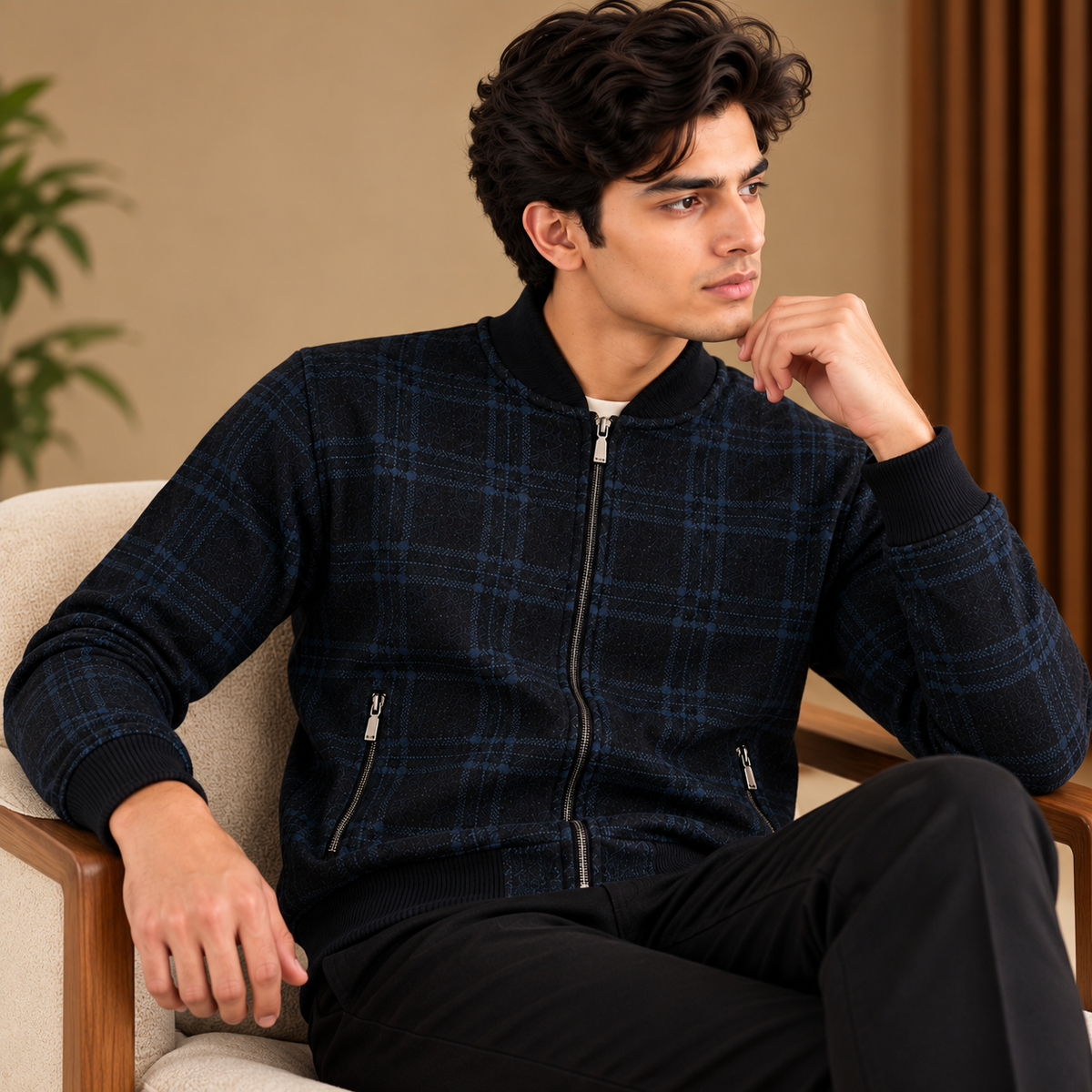Plaid Heritage Bomber Jacket